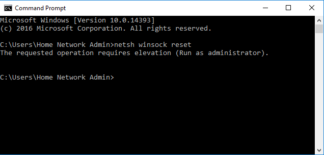 requires elevation - Home Network Admin